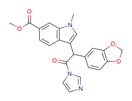 3-(1-benzo[1,3]dioxol-5-yl-2-imidazol-1-yl-2-oxo-ethyl)-1-methyl-1H-indole-6-carboxylic acid methyl ester