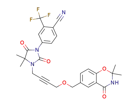 4-{3-[4-(2,2-dimethyl-4-oxo-3,4-dihydro-2H-benzo[e][1,3]oxazin-6-ylmethoxy)but-2-ynyl]-4,4-dimethyl-2,5-dioxoimidazolidin-1-yl}-2-trifluoromethylbenzonitrile