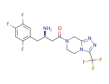 486460-32-6,Sitagliptin,1,2,4-Triazolo[4,3-a]pyrazine,7-[(3R)-3-amino-1-oxo-4-(2,4,5-trifluorophenyl)butyl]-5,6,7,8-tetrahydro-3-(trifluoromethyl)-(9CI);(2R)-4-Oxo-4-[3-(trifluoromethyl)-5,6-dihydro-[1,2,4]triazolo[4,3-a]pyrazin-7(8H)-yl]-1-(2,4,5-trifluorophenyl)butan-2-amine;(3R)-3-amino-1-(3-(trifluoromethyl)-5,6,7,8-tetrahydro-1,2,4-triazolo(4,3-a)pyrazin-7-yl)-4-(2,4,5-trifluorophenyl)butan-1-one;1-Butanone,3-amino-1-[5,6-dihydro-3-(trifluoromethyl)-1,2,4-triazolo[4,3-a]pyrazin-7(8H)-yl]-4-(2,4,5-trifluorophenyl)-,(3R)-;