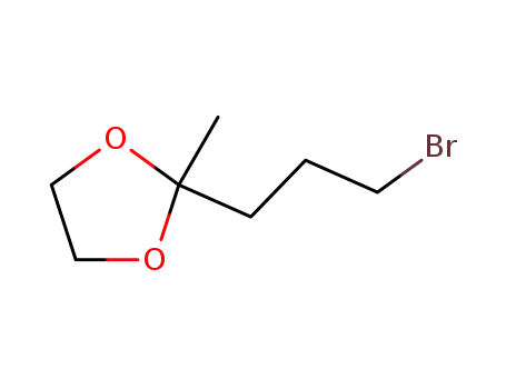 Molecular Structure of 24400-75-7 (2-Methyl-2-(3-bromopropyl)-1,3-dioxolane)