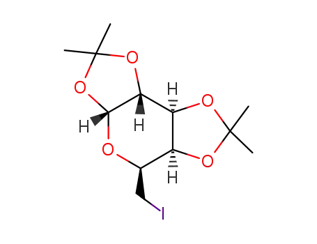 Molecular Structure of 4026-28-2 (6-Deoxy-1,2:3,4-di-O-isopropylidene-6-iodo-ALPHA-D-galactopyranose)