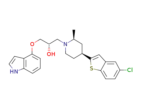 (2S)-(+)-3-[(2S,4S)-4-(5-chlorobenzo[b]thiophen-2-yl)-2-methylpiperidinyl]-1-(1H-indol-4-yl)oxy-2-propanol
