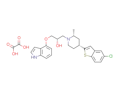 (2S)-(-)-3-[(2R,4R)-4-(5-Chlorobenzo[b]thiophen-2-yl)-2-methylpiperidinyl]-1-(1H-indol-4-yl)oxy-2-propanol oxalate