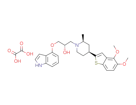 (2S)-3-[(2S,4S)-4-(4,5-Dimethoxybenzo[b]thiophen-2-yl)-2-methylpiperidinyl]-1-(1H-indol-4-yl)oxy-2-propanol oxalate