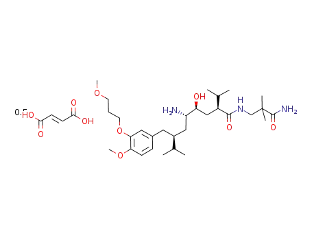 (2S,4S,5S,7S)-5-amino-N-(3-amino-2,2-dimethyl-3-oxypropyl)-4-hydroxy-7-[[4-methoxy-3-(3-methoxypropoxy)phenyl]methyl]-8-methyl-(2-propan-2-yl)nonanamide hemifumarate