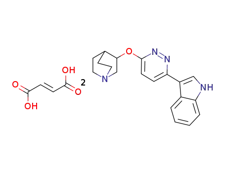 3-[6-(1H-indol-3-yl)-pyridazin-3-yloxy]-1-aza-bicyclo[2.2.2]octane hemifumarate