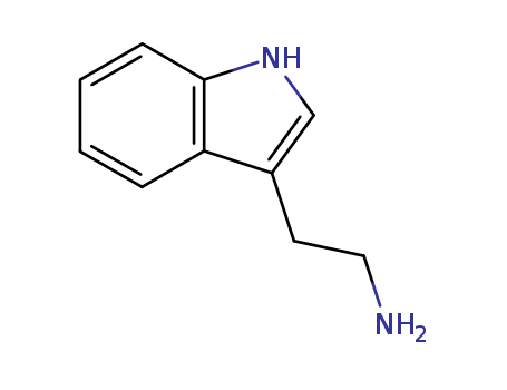 61-54-1,Tryptamine,Indole,3-(2-aminoethyl)- (8CI);2-(1H-Indol-3-yl)ethanamine;2-(3-Indolyl)ethylamine;3-(2-Aminoethyl)-1H-indole;3-(2-Aminoethyl)indole;b-(3-Indolyl)ethylamine;