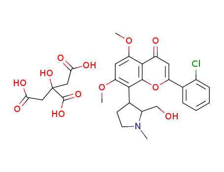 (+)-trans-2-(2-chlorophenyl)-8-(2-hydroxymethyl-1-methyl-pyrrolidin-3-yl)-5,7-dimethoxy-chromen-4-one citrate