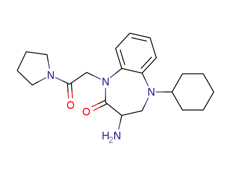 1-(pyrrolidin-1-ylcarbonylmethyl)-2-oxo-3-amino-5-cyclohexyl-1,3,4,5-tetrahydro-2H-1,5-benzodiazepine