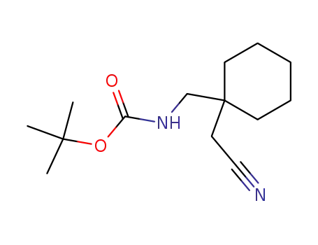 Molecular Structure of 227626-62-2 (Carbamic acid, [[1-(cyanomethyl)cyclohexyl]methyl]-, 1,1-dimethylethyl
ester)