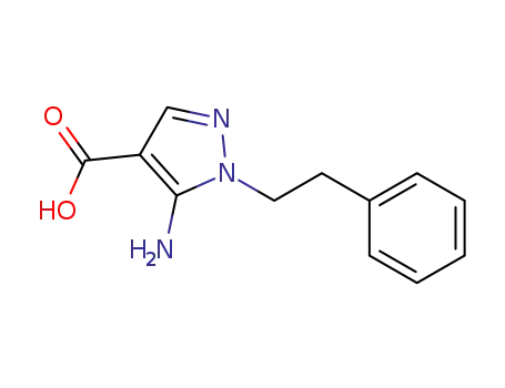 Molecular Structure of 443107-13-9 (5-amino-1-(2-phenylethyl)-1H-pyrazole-4-carboxylic acid(SALTDATA: FREE))