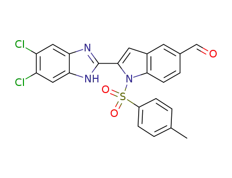 5,6-dichloro-2-[5-formyl-1-(4-methylphenyl)sulfonylindol-2-yl]benzimidazole