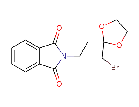 Molecular Structure of 63200-66-8 (1H-Isoindole-1,3(2H)-dione,
2-[2-[2-(bromomethyl)-1,3-dioxolan-2-yl]ethyl]-)