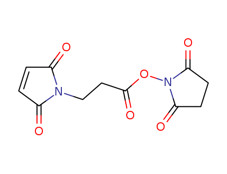 55750-62-4,N-Succinimidyl 3-maleimidopropionate,1H-Pyrrole-2,5-dione,1-[3-[(2,5-dioxo-1-pyrrolidinyl)oxy]-3-oxopropyl]- (9CI); 3-Maleimidopropionicacid N-hydroxysuccinimide ester; 3-Maleimidopropionic acid hydroxysuccinimideester; BMPS; BMPS (crosslinking agent); N-Succinimidyl3-(N-maleimido)propionate; N-Succinimidyl 3-maleimidopropionate; b-Maleimidopropionic acid N-hydroxysuccinimideester