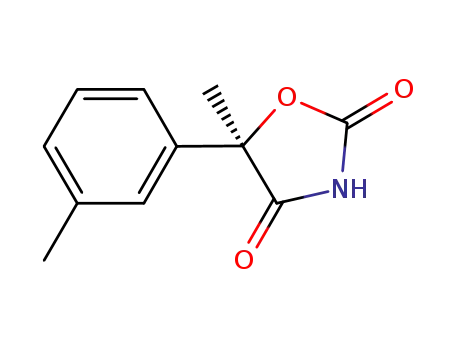 Molecular Structure of 875542-02-2 (2,4-Oxazolidinedione, 5-methyl-5-(3-methylphenyl)-, (5R)-)