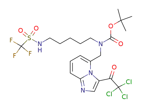 3-trichloroacetyl-5-[N-tert-butoxy-carbonyl-N-[5-(trifluoromethanesulfonamido)pentan-1-yl]aminomethyl]imidazo[1,2-a]pyridine