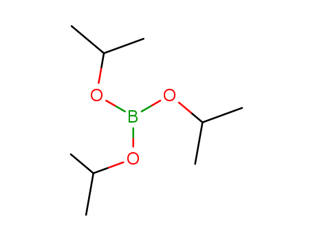 5419-55-6,Triisopropyl borate,Boricacid (H3BO3), triisopropyl ester (8CI);Isopropyl borate (6CI,7CI);Boric acidtriisopropyl ester;Boron isopropoxide;Boron triisopropoxide;Borontriisopropylester;NSC 9779;Triisopropoxyborane;Triisopropoxyboron;Triisopropyl orthoborate;Trisisopropoxyborane;