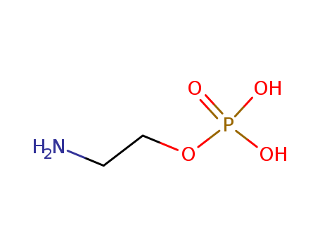 1071-23-4,O-PHOSPHORYLETHANOLAMINE,Ethanol,2-amino-, dihydrogen phosphate (ester) (8CI,9CI); Ethanol, 2-amino-, phosphate(6CI); Phosphoric acid, 2-aminoethyl ester (6CI); 2-Aminoethanol O-phosphate;2-Aminoethyl dihydrogen phosphate; Colamine phosphate; EthanolamineO-phosphate; Mono(2-aminoethyl) phosphate; Monoaminoethyl phosphate; NSC254167; O-Phosphoethanolamine; O-Phosphorylethanolamine; Phosphoethanolamine;Phosphonoethanolamine; Phosphorylethanolamine