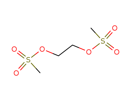 4672-49-5,ethylene dimethanesulfonate,1,2-Ethanediol, dimethanesulfonate (9CI);Ethylene glycol, dimethanesulfonate (7CI,8CI);Methanesulfonic acid, ethylene ester (6CI);1,2-Bis(mesyloxy)ethane;1,2-Bis(methanesulfonyloxy)ethane;1,2-Bis(methylsulfonyloxy)ethane;1,2-Ethanediyl dimethanesulfonate;Ethane dimethanesulfonate;Ethylene bis(methanesulfonate);Ethylene glycol dimesylate;NSC 10716;NSC 17016;