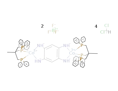 (μ-1,2,4,5-benzenetetraamidato)bis[(1,1,1-tris(diphenylphosphanomethyl)ethane)cobalt(III)] bis(tetrafluoroborate), solvate with dichloromethane