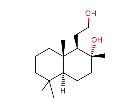 Molecular Structure of 38419-75-9 (1-Naphthaleneethanol,decahydro-2-hydroxy- 2,5,5,8a-tetramethyl-,(1R,2R,4aS,8aS)- )