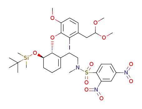 N-[2-((5R,6R)-5-(tert-butyldimethylsilyloxy)-6-(3-(2,2-dimethoxyethyl)-2-iodo-6-methoxyphenoxy)cyclohex-1-enyl)]-N-methyl-2,4-dinitrobenzenesulfonamide