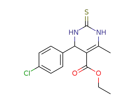 Molecular Structure of 154866-92-9 (ethyl 4-(4-chlorophenyl)-6-methyl-2-thioxo-1,2,3,4-tetrahydropyrimidine-5-carboxylate)