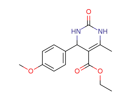 Molecular Structure of 161374-07-8 (ETHYL 4-(4-METHOXYPHENYL)-6-METHYL-2-OXO-1,2,3,4-TETRAHYDRO-5-PYRIMIDINECARBOXYLATE)