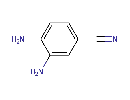 Molecular Structure of 17626-40-3 (3,4-Diaminobenzonitrile)