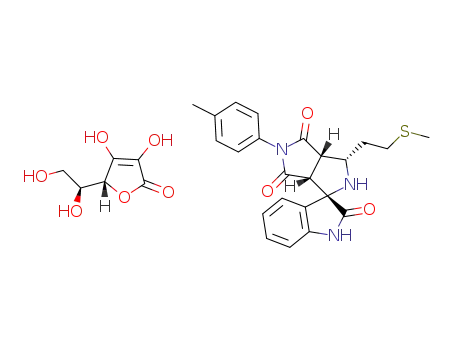 5′-(4-methylphenyl)-3′-[2-(methylthio)ethyl]-3a′,6a′-dihydro-2′H-spiro[indole-3,1′-pyrrolo[3,4-c]pyrrol]-2,4′,6′(1H,3′H,5′H)-trione L-ascorbic acid