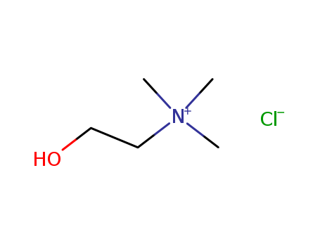 67-48-1,Choline chloride,Choline hydrochloride;Choline chloride solutions;(2-Hydroxyethyl)trimethylammonium chloride;Cholinum;Ethanaminium, 2-hydroxy-N,N, N-trimethyl-, chloride;Hormocline;Colina cloruro [DCIT];2-Hydroxy-N,N,N-trimethylethanaminium chloride;Ammonium, (2-hydroxyethyl)trimethyl-, chloride;2-Hydroxy-N,N,N-trimethylethanaminium;Cholinium chloride;sell   choline chloride;Bilineurin chloride;Ethanaminium, 2-hydroxy-N,N,N-trimethyl-;Paresan;2-hydroxyethyl-trimethyl-azanium;Neocolina;Choline chlorhydrate;Lipotril;2-Hydroxy-N,N,N-trimethylammonium chloride;Choline, chloride;Chloride de choline [French];Chlorure de choline [INN-French];Biocolina;Cholini chloridum [INN-Latin];2-hydroxyethyl-trimethyl-azanium chloride;