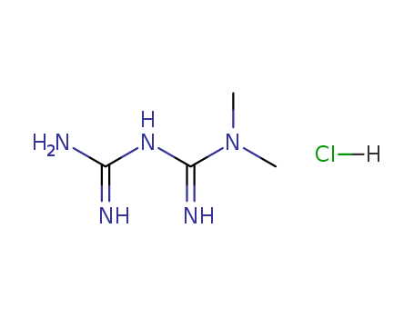 1115-70-4,1,1-Dimethylbiguanide hydrochloride,Diaformin;Dialon;Diformin;Diformin Retard;Dimefor;Fornidd;Geamet;Glucomin;Glucomine;Gluconil;Glucophage;Glucophage 850;Glucophage Forte;Glucophage Retard;Glucophage SR;Glufor;Gluformin;Glumeformin;Glumetza;Glumin;Glupermin;Glyceriphage;Glyciphage;Glycon;Metomin;Miformin;N,N-Dimethylbiguanide hydrochloride;N,N-Dimethylbiguanidinium chloride;N1,N1-Dimethylbiguanide hydrochloride;Orabet;Siamformet;Walaphage;Biguanide, 1,1-dimethyl-, monohydrochloride(8CI);Imidodicarbonimidic diamide, N,N-dimethyl-, monohydrochloride (9CI);1,1-Dimethylbiguanide hydrochloride;