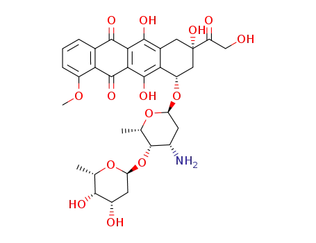 7-[2-deoxy-α-L-fucopyranosyl-(1→4)-3-amino-2,3-dideoxy-α-L-fucopyranoside]-doxorubicinone