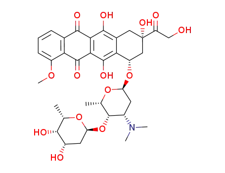 7-[2-deoxy-α-L-fucopyranosyl-(1→4)-3-dimethylamino-2,3-dideoxy-α-L-fucopyranoside]-doxorubicinone