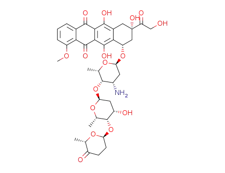 7-[2,3-dideoxy-4-ulo-α-L-fucopyranosyl-2-deoxy-α-L-fucopyranosyl-(1→4)-3-amino-2,3-dideoxy-α-L-fucopyranoside]-doxorubicinone