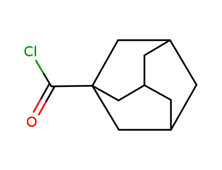 2094-72-6,1-Adamantanecarbonyl chloride,1-Adamantanecarbonylchloride (6CI,7CI,8CI);1-Adamantanecarboxylic acid chloride;1-Adamantanoylchloride;1-Adamantoyl chloride;1-Adamantylcarbonyl chloride;1-Adamantylcarboxylic acid chloride;NSC 179368;NSC 249324;