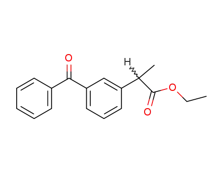 Molecular Structure of 60658-04-0 (Benzeneacetic acid, 3-benzoyl-a-methyl-, ethyl ester)