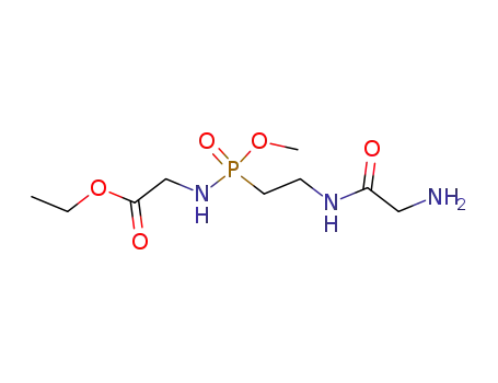 Molecular Structure of 88981-32-2 (Glycine, N-[[2-[(aminoacetyl)amino]ethyl]methoxyphosphinyl]-, ethyl
ester)