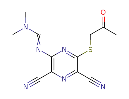 1-<<3,5-dicyano-2-<<(dimethylamino)methylene>amino>-6-pyrazinyl>thio>-2-propanone