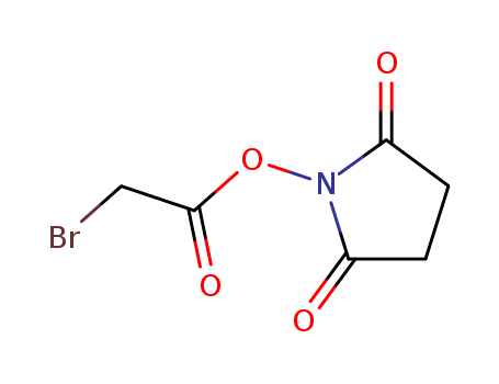 42014-51-7,BROMOACETIC ACID N-HYDROXYSUCCINIMIDE ESTER,2,5-Pyrrolidinedione,1-[(bromoacetyl)oxy]- (9CI); Bromoaceticacid N-hydroxysuccinimide ester; N-Hydroxysuccinimide bromoacetate;N-Succinimidyl bromoacetate;O-Bromoacetyl-N-hydroxysuccinimide; a-Bromoacetyl N-hydroxysuccinimide