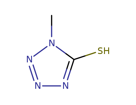 13183-79-4,5-Mercapto-1-methyltetrazole,1,2,3,4-Tetrazole-5-thiol,1-methyl- (4CI);1H-Tetrazole-5-thiol, 1-methyl- (7CI,8CI);1,2-Dihydro-1-methyl-5H-tetrazole-5-thione;1-Methyl-1,2,3,4-tetrazoline-5-thione;1-Methyl-5-mercapto-1,2,3,4-tetrazole;1-Methyl-5-mercapto-1H-tetrazole;1-Methyl-5-tetrazolethione;1-Methyl-5-thiotetrazole;5-Mercapto-1-methyl-1,2,3,4-tetrazole;[1-Methyl-1H-1H-tetrazol-5-yl]thiol;5H-Tetrazole-5-thione,1,2-dihydro-1-methyl-;