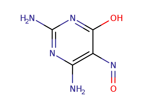 Molecular Structure of 2387-48-6 (2,4-DIAMINO-6-HYDROXY-5-NITROSOPYRIMIDINE)