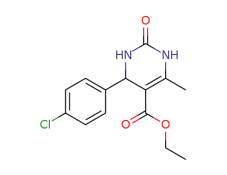 Molecular Structure of 5948-71-0 (4-(4-Chloro-phenyl)-6-methyl-2-oxo-1,2,3,4-tetrahydro-pyrimidine-5-carboxylic acid ethyl ester)