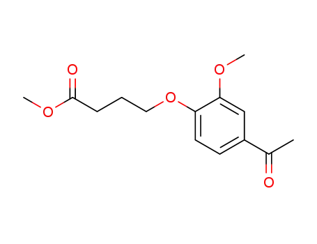 Molecular Structure of 175281-79-5 (Butanoic acid, 4-(4-acetyl-2-methoxyphenoxy)-, methyl ester)