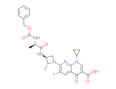 7-<(2R,3S)-3-N-CBZ-D-Ala-amino-2-methyl-1-azetidinyl>-1-cyclopropyl-1,4-dihydro-6-fluoro-4-oxo-1,8-naphthyridine-3-carboxylic acid
