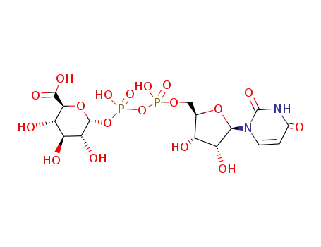 Molecular Structure of 2616-64-0 ((2S,3S,4R,5R,6R)-6-[[[(2S,3S,4R,5R)-5-(2,4-dioxopyrimidin-1-yl)-3,4-dihydroxy-oxolan-2-yl]methoxy-hydroxy-phosphoryl]oxy-hydroxy-phosphoryl]oxy-3,4,5-trihydroxy-oxane-2-carboxylic)