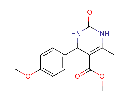Molecular Structure of 205999-87-7 (methyl 4-(4-methoxyphenyl)-6-methyl-2-oxo-1,2,3,4-tetrahydropyrimidine-5-carboxylate)