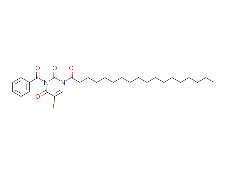 Molecular Structure of 61251-82-9 (2,4(1H,3H)-Pyrimidinedione, 3-benzoyl-5-fluoro-1-(1-oxooctadecyl)-)