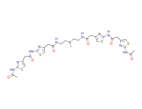 2-(2-acetylamino-thiazol-4-yl)-N-{4-[(2-{[2-(2-{2-[2-(2-acetylamino-thiazol-4-yl)-acetylamino]-thiazol-4-yl}-acetylamino)-ethyl]-methyl-amino}-ethylcarbamoyl)-methyl]-thiazol-2-yl}-acetamide