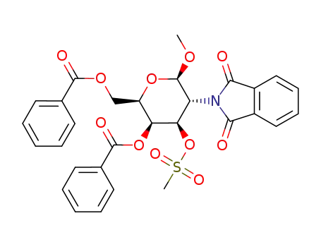 methyl 2-phthalimido-2-deoxy-4,6-bis-(O-benzoyl)-3-(O-methanesulfonyl)-β-D-galactopyranoside
